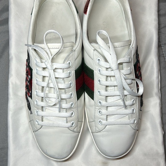 Gucci Ace Embroidered Snake men’s Sneakers. Size US 10. - Picture 7 of 15